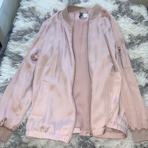 H&M Rose Gold Bomber Jacket
